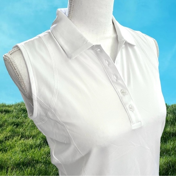 Pro Tour Tops - Pro Tour White Sleeveless Collared Shirt Wicking Sports Golf Tennis UPF 50 NWT